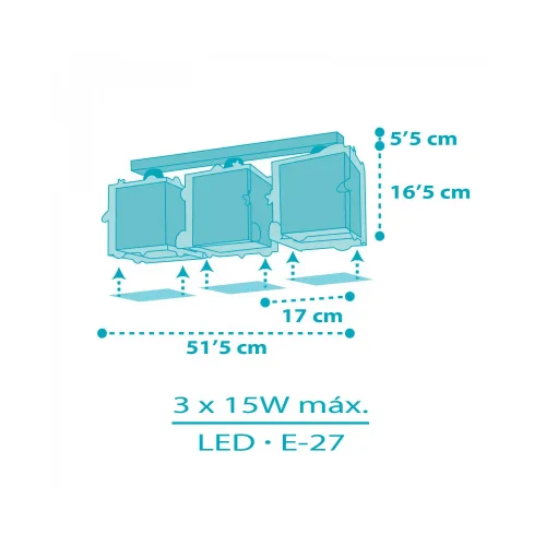 PLAFONIERE 3 LUCI BAMBINO RAZZO