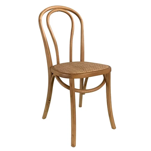 SEDIA IN LEGNO DI BETULLA CON SEDUTA IN RATTAN NATURALE AKIRA