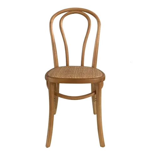 SEDIA IN LEGNO DI BETULLA CON SEDUTA IN RATTAN NATURALE AKIRA