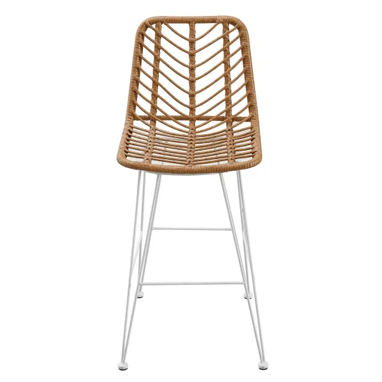 SGABELLO DA GIARDINO ALTO IN RATTAN SINTETICO GAMBE BIANCHE VOLCANO 2