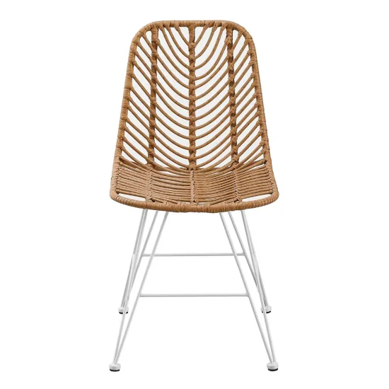 SEDIA DA GIARDINO IN RATTAN SINTETICO GAMBE BIANCHE VOLCANO 2