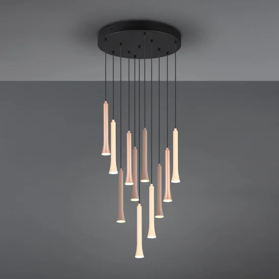 SOSPENSIONE LED 11 LUCI 33W REGOLABILE BASE CIRCOLARE FABIOLA 2