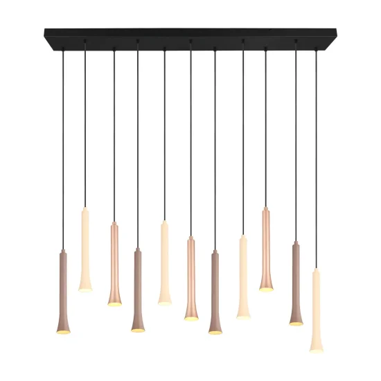 SOSPENSIONE LED 11 LUCI 33W REGOLABILE BASE RETTANGOLARE FABIOLA