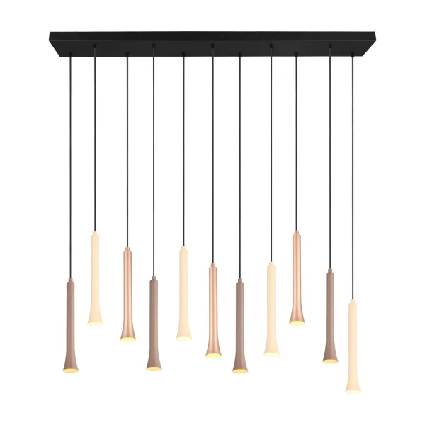 SOSPENSIONE LED 11 LUCI 33W REGOLABILE BASE RETTANGOLARE FABIOLA