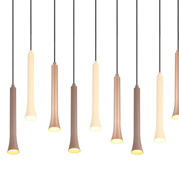 SOSPENSIONE LED 11 LUCI 33W REGOLABILE BASE RETTANGOLARE FABIOLA