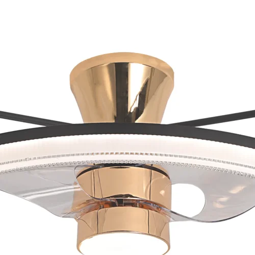 VENTILATORE DA SOFFITTO STILE PLAFONIERA LED 48W 3000-6000K NERO/ORO BENEDICT