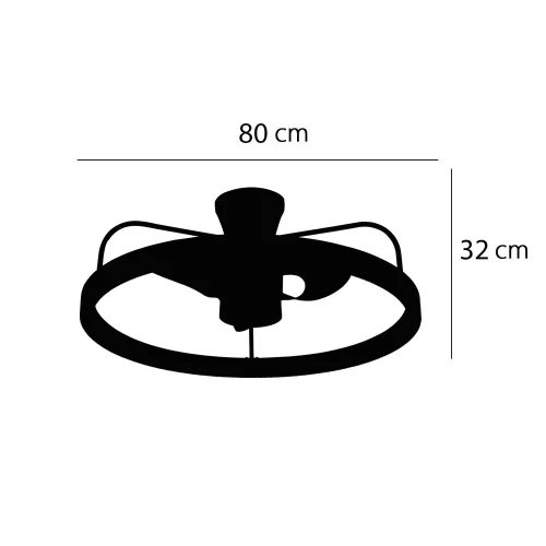 VENTILATORE DA SOFFITTO STILE PLAFONIERA LED 48W 3000-6000K NERO/ORO BENEDICT