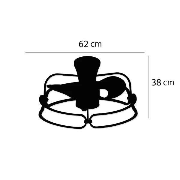 VENTILATORE DA SOFFITTO STILE PLAFONIERA LED 48W 3000-6000K DORATO BENEDICT VENTILATORE DA SOFFITTO STILE PLAFONIERA LED 48W 3000-6000K DORATO BENEDICT