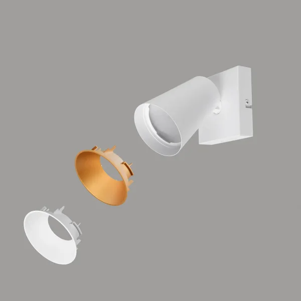 SPOT DA SOFFITTO/PARETE IN METALLO BIANCO GU10 SILVANO