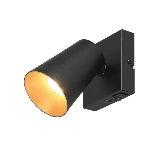 SPOT DA SOFFITTO/PARETE IN METALLO NERO GU10 SILVANO