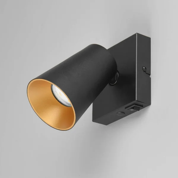 SPOT DA SOFFITTO/PARETE IN METALLO NERO GU10 SILVANO