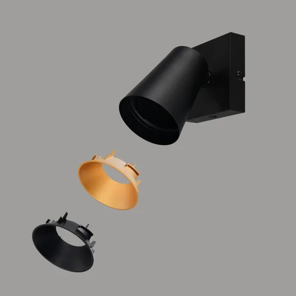 SPOT DA SOFFITTO/PARETE IN METALLO NERO GU10 SILVANO