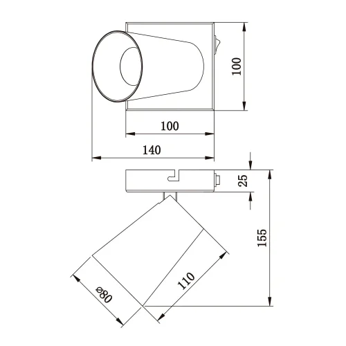 SPOT DA SOFFITTO/PARETE IN METALLO NERO GU10 SILVANO