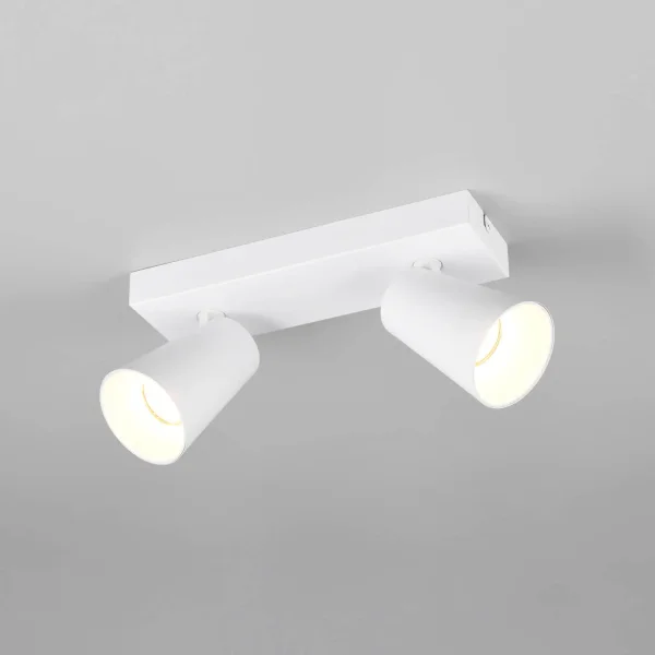SPOT DA SOFFITTO/PIANO 2 LAMPADE METALLO BIANCO GU10 SILVANO