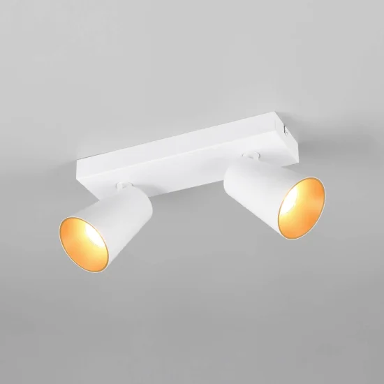 SPOT DA SOFFITTO/PIANO 2 LAMPADE METALLO BIANCO GU10 SILVANO