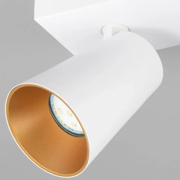 SPOT DA SOFFITTO/PIANO 2 LAMPADE METALLO BIANCO GU10 SILVANO