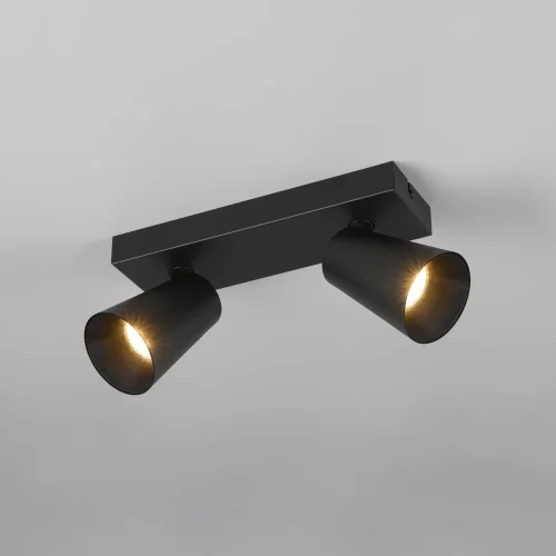SPOT DA SOFFITTO/ MURO 2 LUCI METALLO NERO GU10 SILVANO