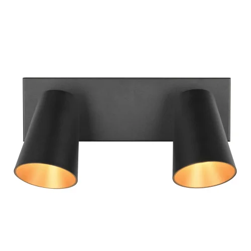 SPOT DA SOFFITTO/ MURO 2 LUCI METALLO NERO GU10 SILVANO