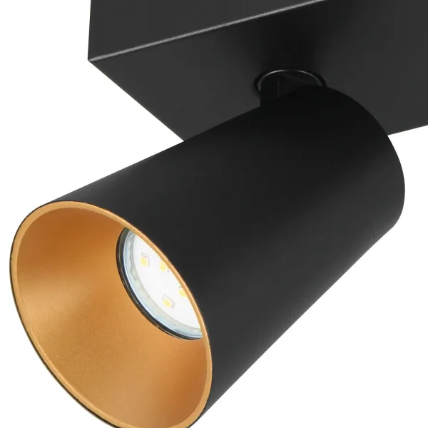 SPOT DA SOFFITTO/ MURO 2 LUCI METALLO NERO GU10 SILVANO