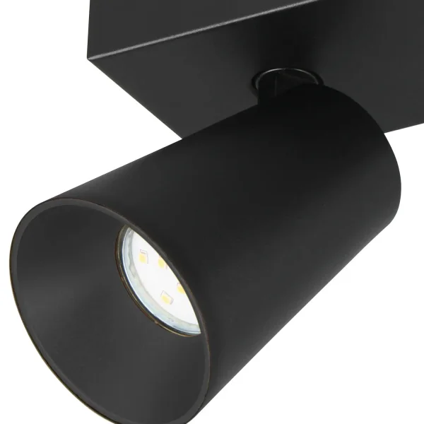 SPOT DA SOFFITTO/ MURO 2 LUCI METALLO NERO GU10 SILVANO