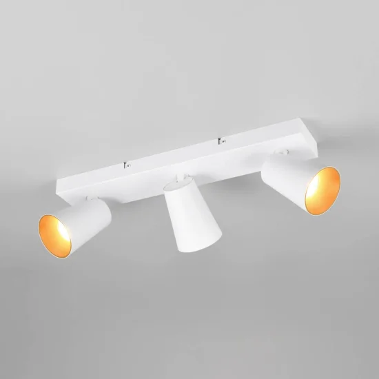 SPOT SOFFITTO/PARETE 3 LUCI METALLO BIANCO GU10 SILVANO