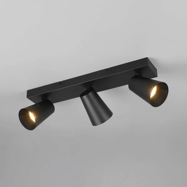 SPOT SOFFITTO/PARETE 3 LUCI METALLO NERO GU10 SILVANO