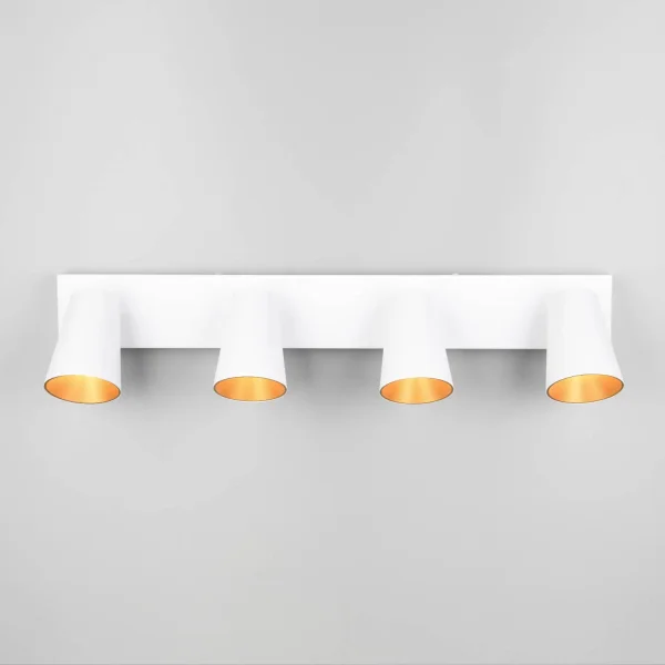 SPOT DA SOFFITTO/PARETE 4 LUCI METALLO BIANCO GU10 SILVANO