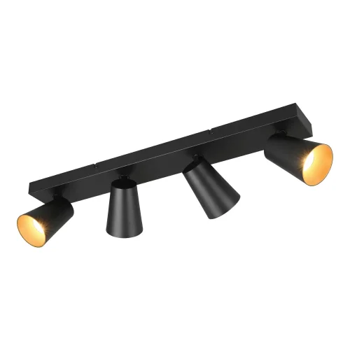 SPOT DA SOFFITTO/PARETE 4 LUCI METALLO NERO GU10 SILVANO
