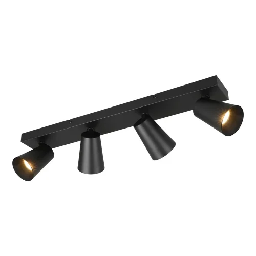SPOT DA SOFFITTO/PARETE 4 LUCI METALLO NERO GU10 SILVANO