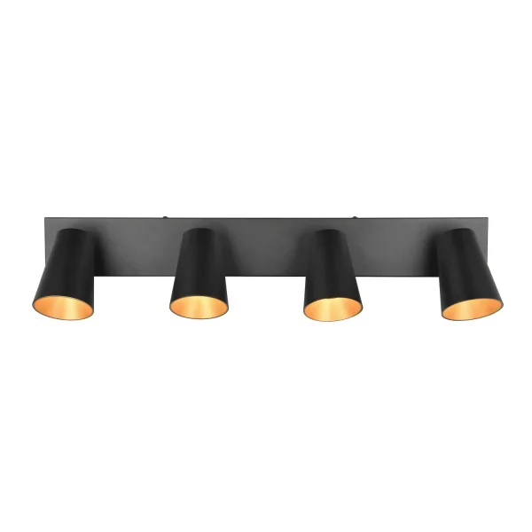SPOT DA SOFFITTO/PARETE 4 LUCI METALLO NERO GU10 SILVANO