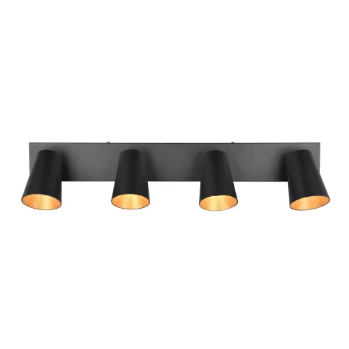 SPOT DA SOFFITTO/PARETE 4 LUCI METALLO NERO GU10 SILVANO