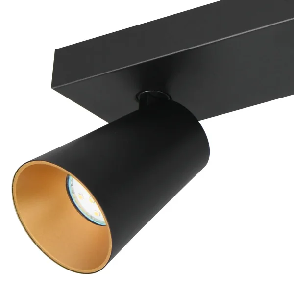SPOT DA SOFFITTO/PARETE 4 LUCI METALLO NERO GU10 SILVANO