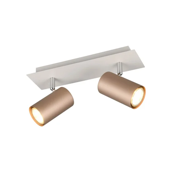SPOT DA SOFFITTO/PARETE 2 LUCI IN METALLO COFFEE/GRIGIO GU10 GRAFTON