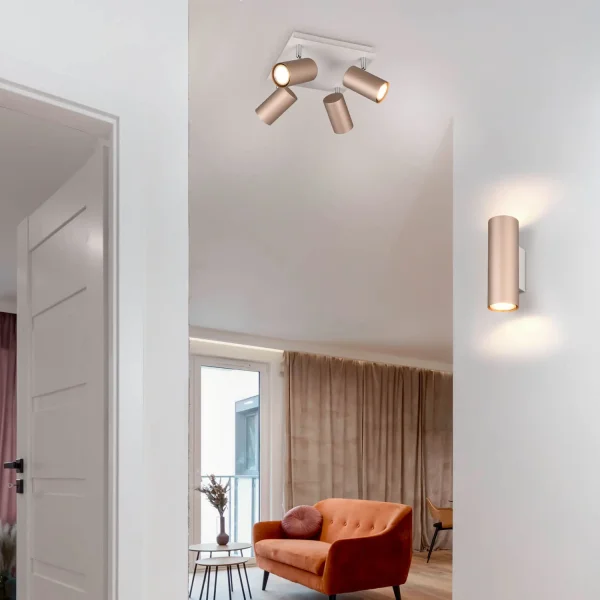 SPOT DA SOFFITTO/SETE 4 LUCI METALLO COFFEE/GRIGIO GU10 GRAFTON