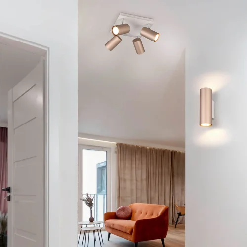 APPLIQUE DA PARETE 2 LUCI BIDIREZIONALE METALLO COFFEE/GRIGIO GU10 GRAFTON