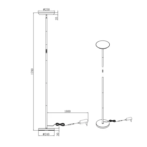 LAMPADA DA TERRA LED 17W DIMMERABILE 2700-6500K BIANCA SCHUBERT