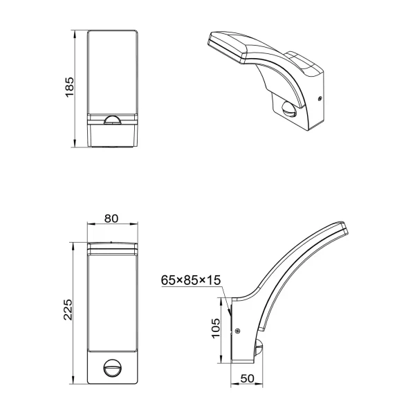 APPLIQUE DA ESTERNO 12,5W 4000K ANTRACITE IP44 CON SENSORE LIRIO APPLIQUE DA ESTERNO 12,5W 4000K ANTRACITE IP44 CON SENSORE LIRIO