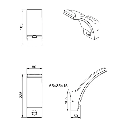 APPLIQUE DA ESTERNO 12,5W 4000K ANTRACITE IP44 CON SENSORE LIRIO APPLIQUE DA ESTERNO 12,5W 4000K ANTRACITE IP44 CON SENSORE LIRIO