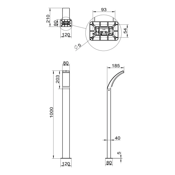 BALISE ESTERNA 12,5W 4000K ANTRACITE IP44 100 CM LIRIO BALISE ESTERNA 12,5W 4000K ANTRACITE IP44 100 CM LIRIO