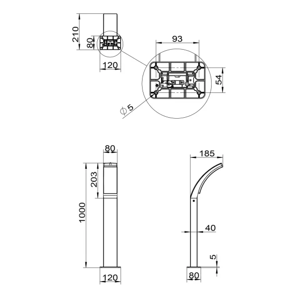 BALISE ESTERNA 12,5W 4000K ANTRACITE IP44 60 CM LIRIO BALISE ESTERNA 12,5W 4000K ANTRACITE IP44 60 CM LIRIO