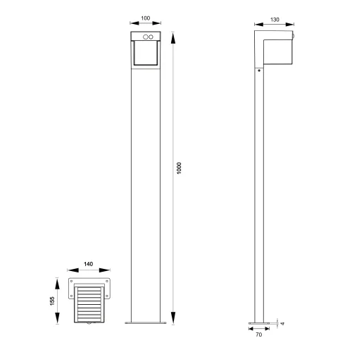 BALISSE SOLARE ESTERNA 5,5W 4000K SENSORE IP44 100CM CORIANDER