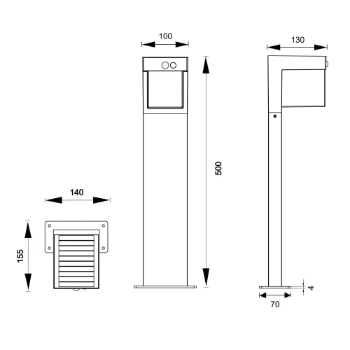 BALISE ESTERNA SOLARE 5,5W 4000K SENSORE IP44 50 CM CORIANDER BALISE ESTERNA SOLARE 5,5W 4000K SENSORE IP44 50 CM CORIANDER