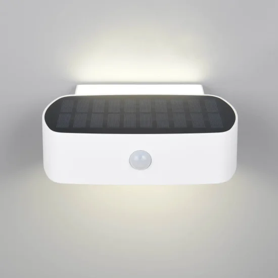 APPLIQUE DA ESTERNO SOLARE IBRIDA 6W 4000K SENSORE IP44 BIANCO BEGA 2