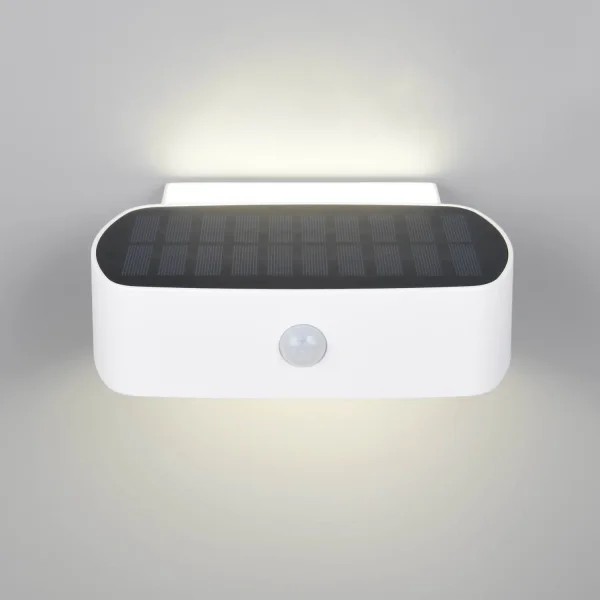 APPLIQUE DA ESTERNO SOLARE IBRIDA 6W 4000K SENSORE IP44 BIANCO BEGA