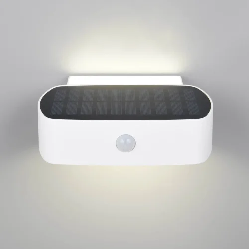 APPLIQUE DA ESTERNO SOLARE IBRIDA 6W 4000K SENSORE IP44 BIANCO BEGA