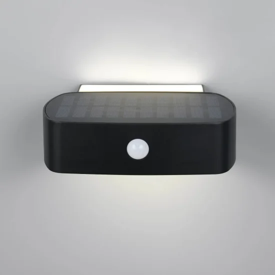 APPLIQUE ESTERNO SOLARE IBRIDO 6W 4000K SENSORE IP44 NERO BEGA 2