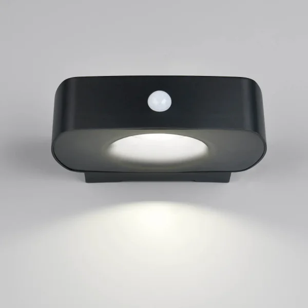 APPLIQUE ESTERNO SOLARE IBRIDO 6W 4000K SENSORE IP44 NERO BEGA APPLIQUE ESTERNO SOLARE IBRIDO 6W 4000K SENSORE IP44 NERO BEGA