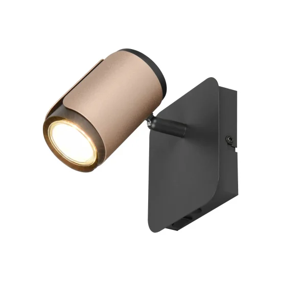 SPOT MURALE/PLAFONIER GU10 METALLO COFFEE GIADA