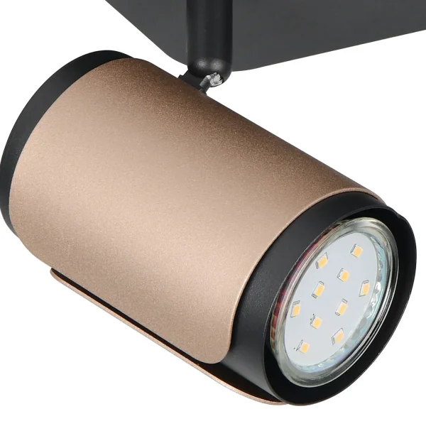 SPOT MURALE/PLAFONIER GU10 METALLO COFFEE GIADA