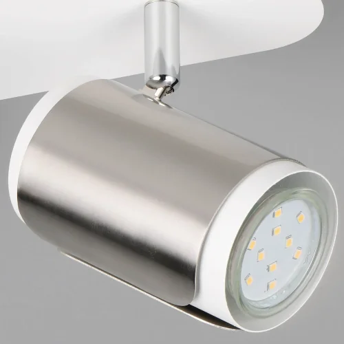 SPOT DA PARETE/PLAFONIERA 2 LUCI GU10 METALLO NICKEL OPACO GIADA